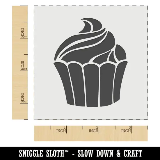 Yummy Sweet Cupcake Birthday Anniversary Celebration Wall Cookie DIY Craft Reusable Stencil {6}