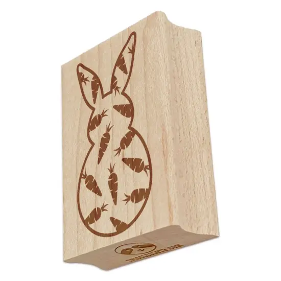 Bunny Pattern Carrots Easter Rabbit Rectangle Rubber Stamp for Stamping Crafting {7}