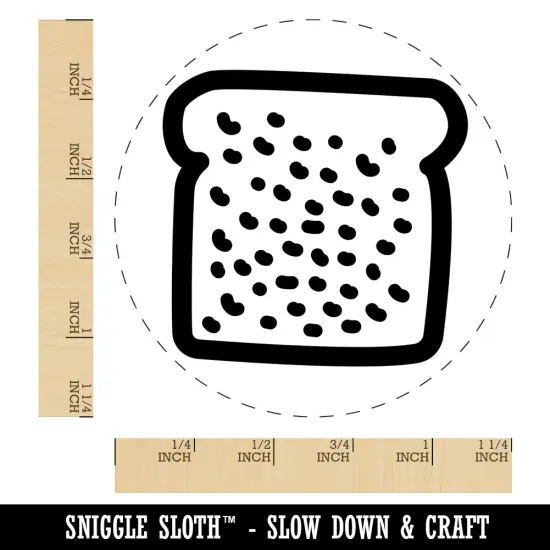 Slice of Bread Toast Doodle Rubber Stamp for Stamping Crafting Planners {1}