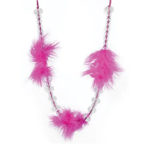 Charisse Feather/Bead Tieback Fuchsia {1}