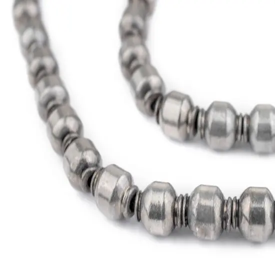 The Bead Chest Silver Prayer Beads 9x7mm, Full Strand of Quality Metal Spacers for DIY Jewelry Design {1}