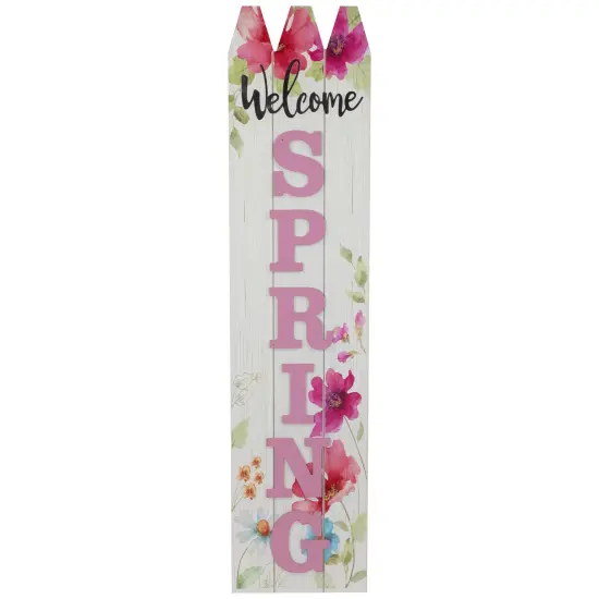 Northlight 40" Welcome Spring Floral Outdoor Porch Board Sign Decoration Pink {3}