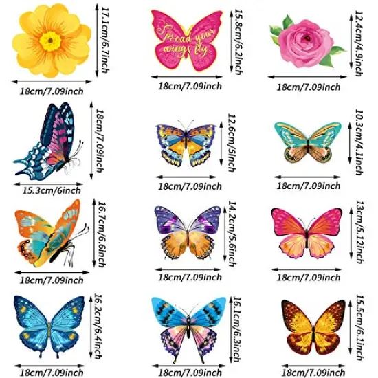 30 Pieces Butterfly Flowers Hanging Swirl Decorations Summer Butterfly Floral Baby Shower Foil Ceiling Streamers for Women Girl Kids Wedding Birthday Mother's Day 1st Birthday Party Supplies (Elegant) {1}