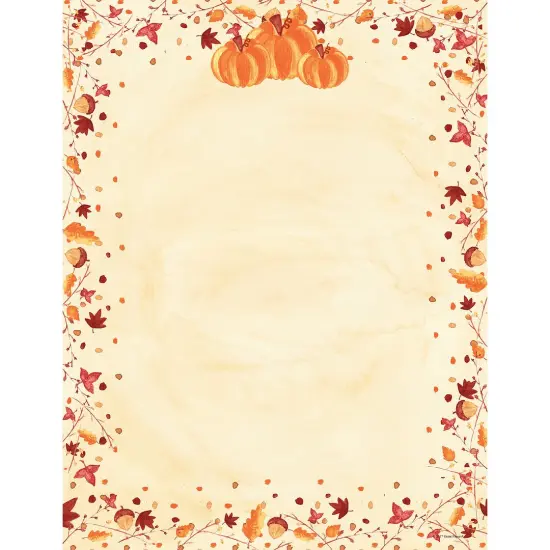 Great Papers! Painted Pumpkin Letterhead for Invitations, Announcements and Messages, Printer Friendly 8.5" x 11", 80 PK {1}