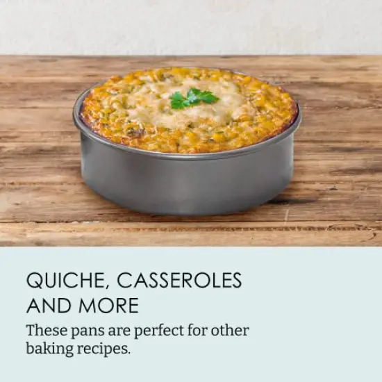 3 Piece Professional Non-StickRound Cake Pan Bakeware Set, Gray {5}