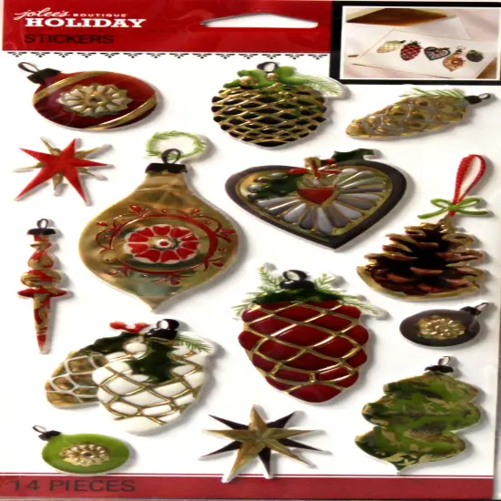 Jolee's Boutique Holiday Metallic Ornaments Dimensional Puffy Stickers {1}