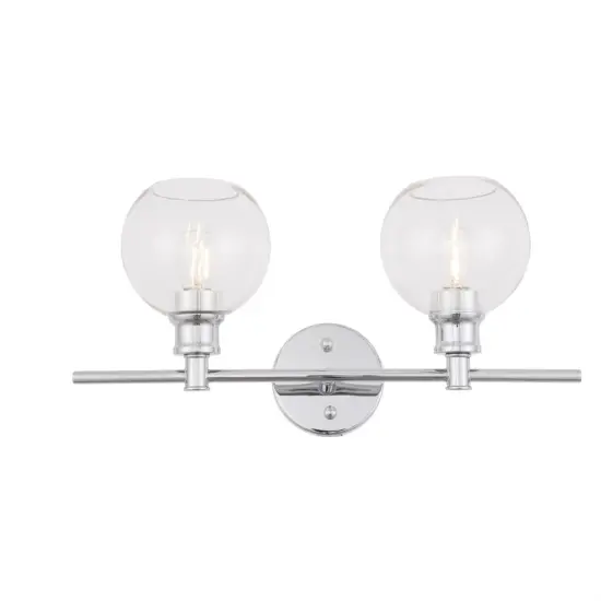 Collier 2 light Chrome and Clear glass Wall sconce {1}
