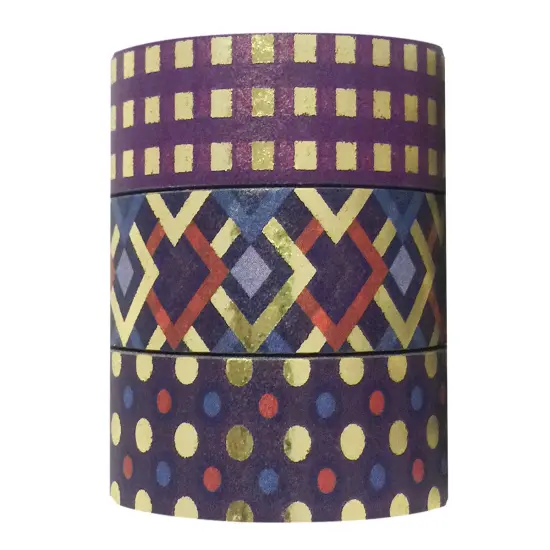 Wrapables Washi Masking Tape (Set of 3) Purple Party {2}