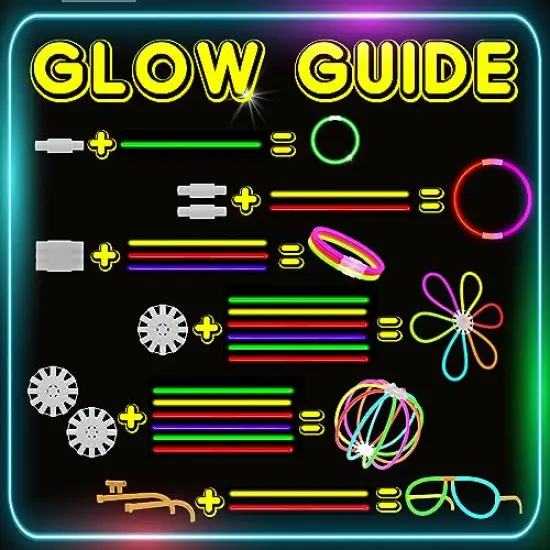 205 Piece Bulk Party Supplies Glow in The Dark Glow Sticks with Eye Glasses, Bracelets, and Connectors {5}