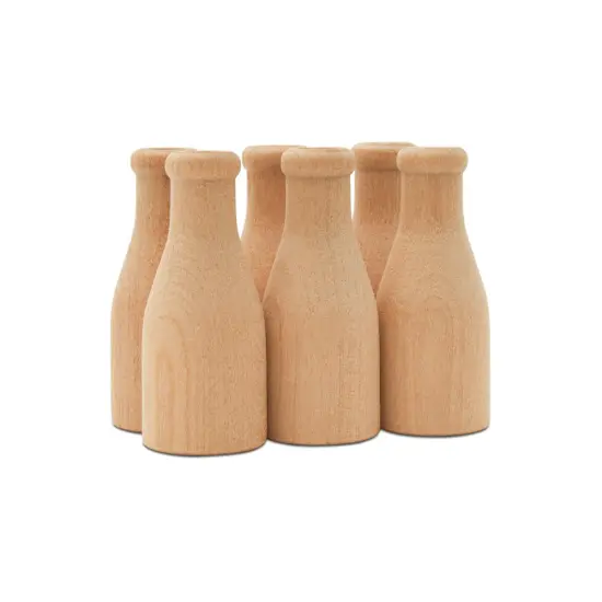 Wooden Milk Bottle 2 inch, for Miniatures, Scale Models, Toy Train| Woodpeckers {1}