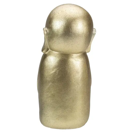 Northlight 11.5" Golden Buddhist Monk Outdoor Garden Statue Bronze {6}