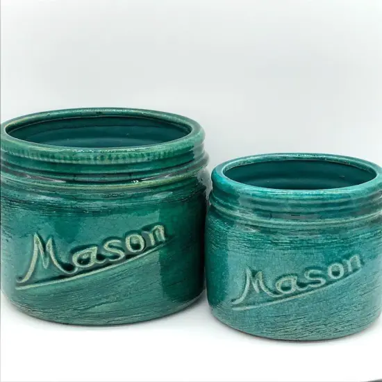 Mason Jar Crock Planter Dark Gray - MD {4}