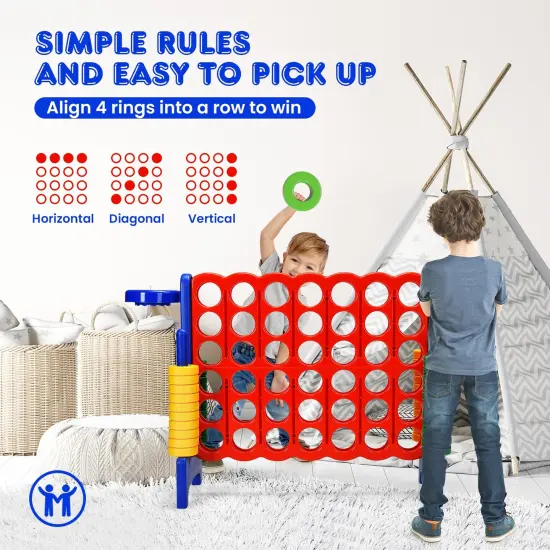 2.5Ft 4-to-Score Giant Game Set Perfect for Indoor-Outdoor Use Blue {6}