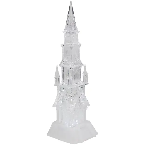 Northlight LED Lighted Castle Acrylic Christmas Decoration - 17.5" Clear {4}
