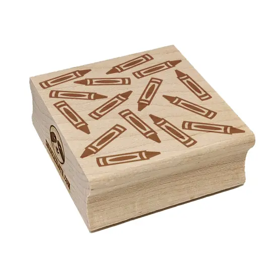 Scattered Crayons Square Rubber Stamp for Stamping Crafting {7}