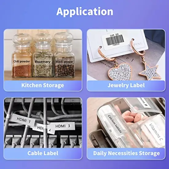 D30 Label Maker with Tape Portable Bluetooth Mini Sticker Thermal Label Printer Handheld Rechargeable Easy to Use for Office and Home Organization Rich Icon Fonts and Multiple Templates {4}