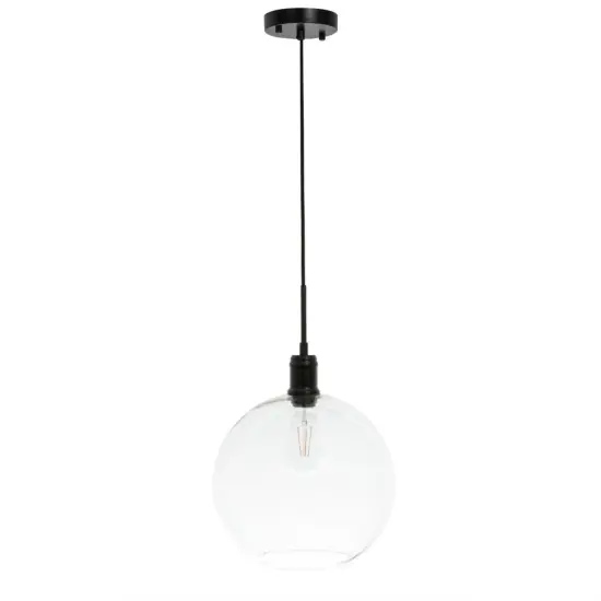 Emett 1 light Black and Clear glass pendant {3}