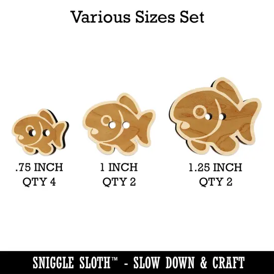 Cute Fish Wood Buttons for Sewing Knitting Crochet DIY Craft {1}