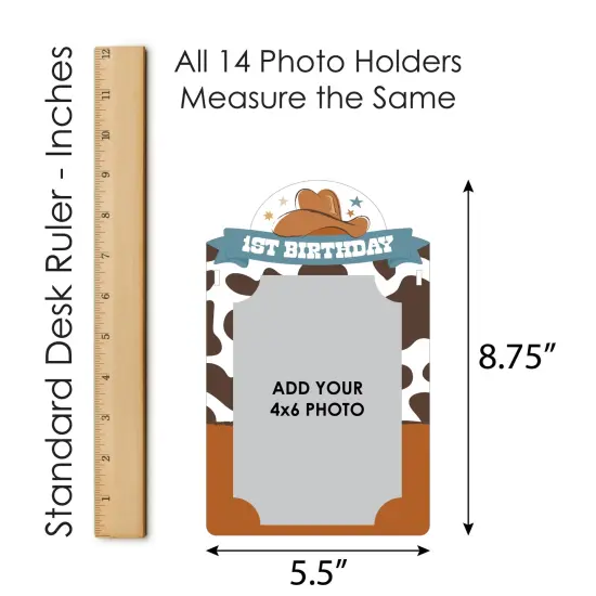 Big Dot of Happiness My First Rodeo - DIY Little Cowboy 1st Birthday Party Decor - Picture Display - Photo Banner {7}