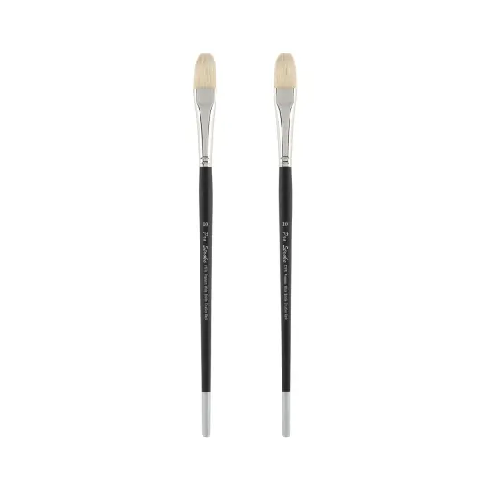 Creative Mark Pro Stroke Premium White Chungking Hog Bristle Artist Paint Brush - Filbert - Natural Bristle Brush w/ Great Control Suitable for Oils, Watercolors, Acrylics, Alkyds, Caseins {1}