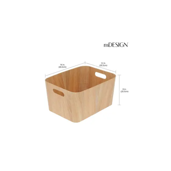 mDesign Wood Print Kitchen Food Storage Organizer Bin - 2 Pack {3}