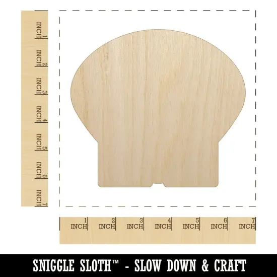 Clam Shell Solid Unfinished Wood Shape Piece Cutout for DIY Craft Projects {1}