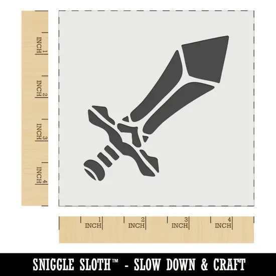 Sword Blade Fighter Fantasy Weapon Wall Cookie DIY Craft Reusable Stencil {6}