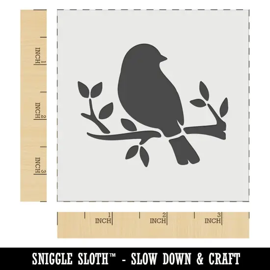 Charming Bird Resting on Branch Wall Cookie DIY Craft Reusable Stencil {6}