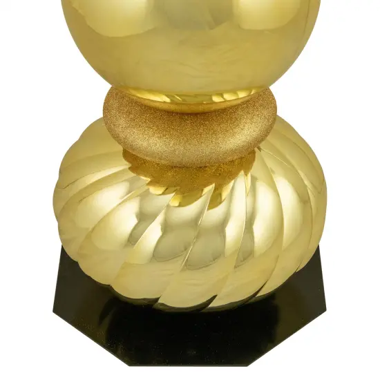 Northlight Shiny Ball Finial Tower Commercial Christmas Decoration - 4.5' - Gold {6}
