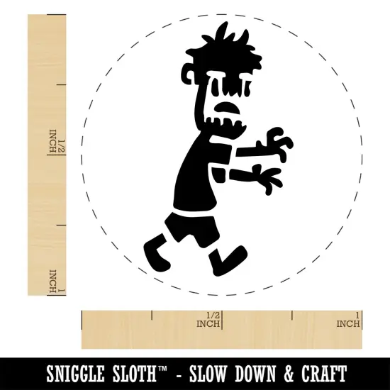 Cute Zombie Monster Undead Walking Halloween Self-Inking Rubber Stamp Ink Stamper for Stamping Crafting Planners Fuchsia {1}