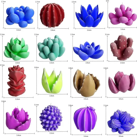 34 Pcs Succulent Candle Mold Succulent Mold Succulent Resin Mold Clay Mold Jewelry Resin Casting Mold Candle Making Molds Craft Supplies 3D Mold Silicone Mold for Resin Casting Mold Crown-Lion {3}