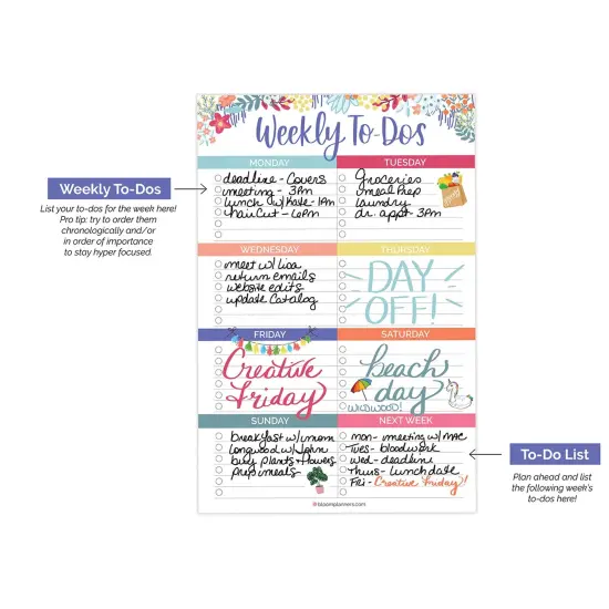 bloom daily planners Planning Pad, 6" x 9", Weekly To-Dos with Magnets {4}