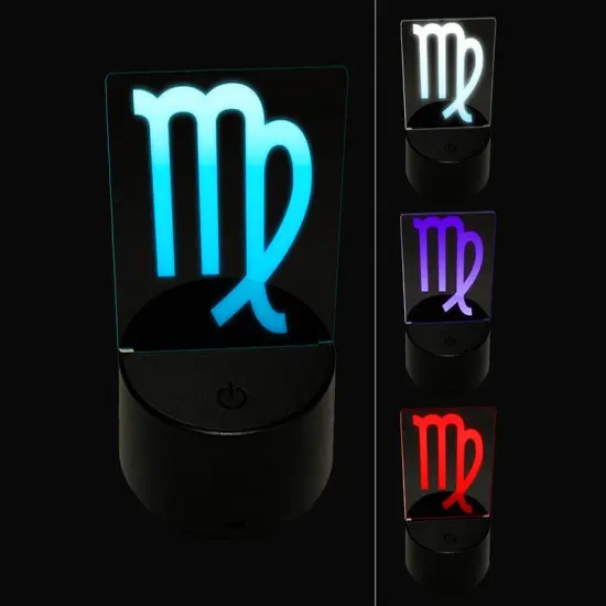 Virgo Horoscope Astrological Zodiac Sign 3D Illusion LED Night Light Sign Nightstand Desk Lamp {1}