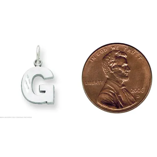 14K White Gold Initial G Charm Jewelry FindingKing 20mm x 10mm {2}