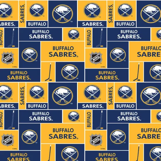 Sykel Enterprises NHL Team Cotton Fabric-Buffalo Sabers Box Design Cotton Quilting Fabric {1}