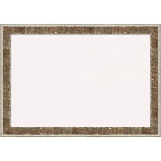 Farmhouse Brown Narrow Wood Framed Corkboard, White Cork {1}