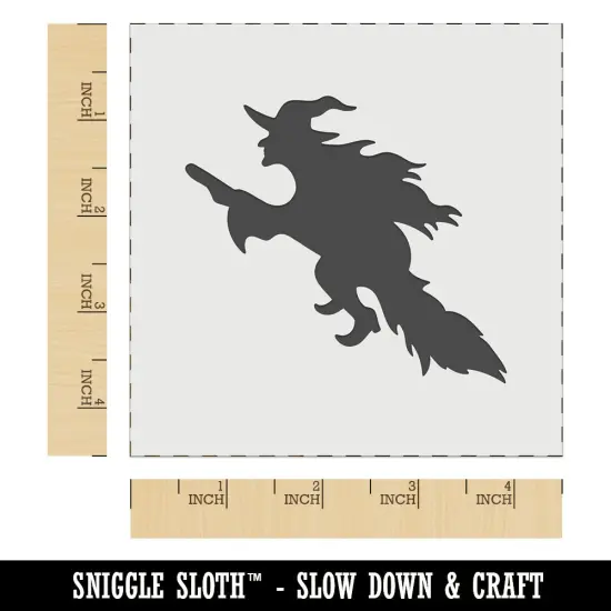 Witch Flying on a Broomstick Halloween Wall Cookie DIY Craft Reusable Stencil {6}