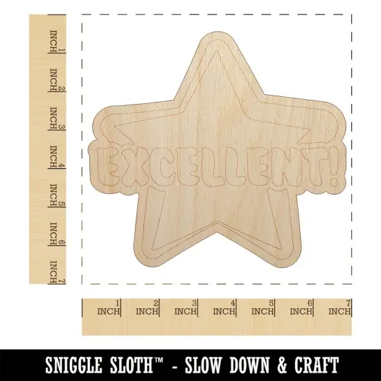 Excellent Star Teacher School Motivation Unfinished Wood Shape Piece Cutout for DIY Craft Projects {1}