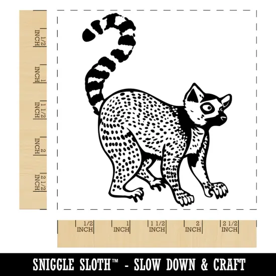Ring-Tailed Lemur Square Rubber Stamp for Stamping Crafting {1}