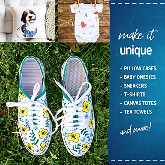 Fabric Pens for Clothes - 24-Pack Permanent No-Fade Markers, No-Bleed, Machine Washable Shoe Markers for Fabric Decorating and Laundry, Easily Erases Stains {6}