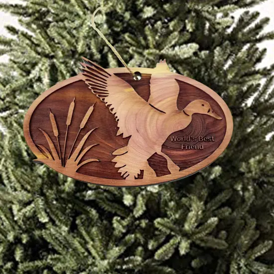 Flying Duck Worlds Best Friend - Cedar Ornament {3}