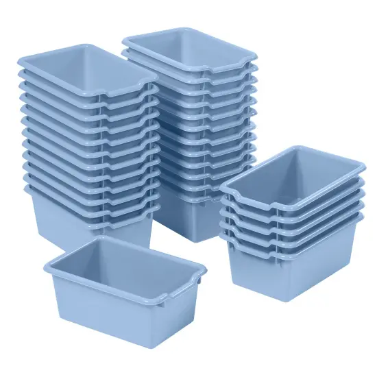 Scoop Front Storage Bins, Multipurpose Organization, 30-Pack Powder Blue {1}
