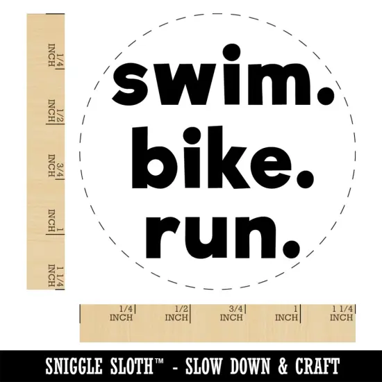 Swim Bike Run Words Triathlon Rubber Stamp for Stamping Crafting Planners {1}