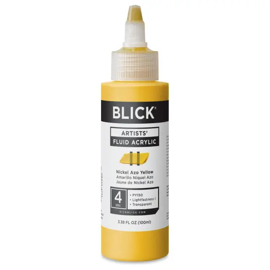 Blick Artists&rsquo; Fluid Acrylic - Nickel Azo Yellow, 100 ml {1}