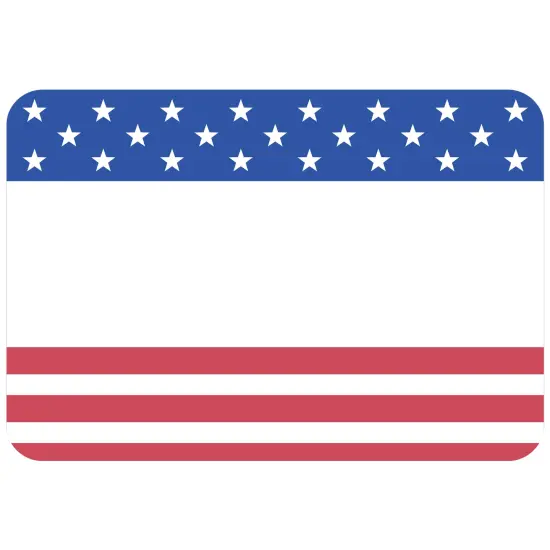 Avery Adhesive Name Tags, American Flag, Stars & Stripes, 2-1/3" x 3-3/8", 36 Name Stickers (44606) {3}