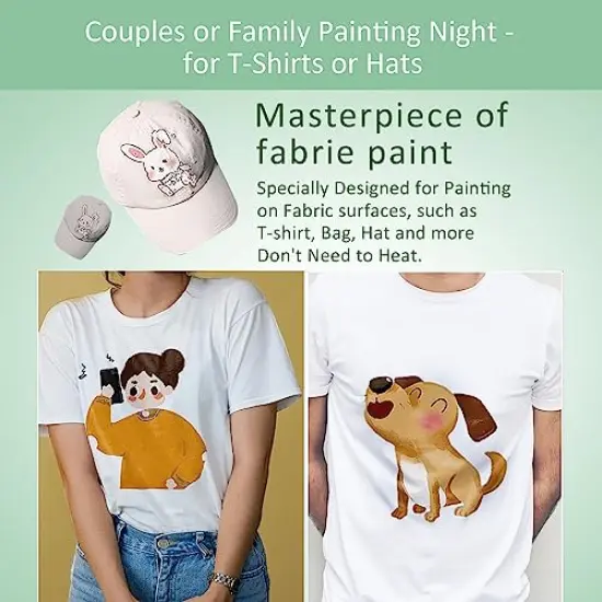 Fabric Paint Set for Clothes - 12 Colors with 6 Brushes and 1 Palette, Permanent Textile Paint Kit for Shoes and Canvas, Non-Toxic Slick Painting Set for Adults, Beginners, and Artists {6}