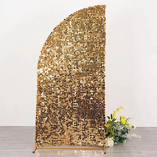 6 ft GOLD Double Sided Big Payette Sequin Half Moon Arch STAND {3}