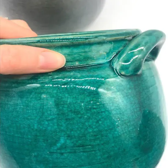 Ceramic Jar Crock Planter - Small WIND Eucalyptus {1}