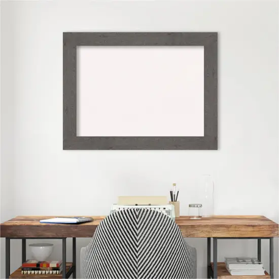 Rustic Plank Framed Corkboard, White Cork Grey {5}