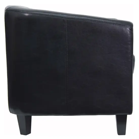 Emma and Oliver Faux Leather Lounge Chair with Sloping Arms Black {5}